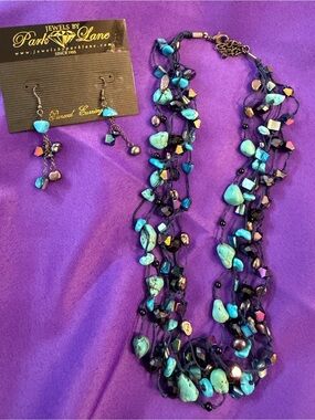 💙 Park Lane TRUE BLUE Necklace & Matching Earrings Set